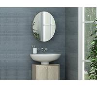 Vente-unique Oval Bathroom Wall Cabinet With Mirror - Oak Colour - RURI in Light Oak Vente-unique Light Oak