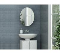 Vente-unique Oval Bathroom Wall Cabinet With Mirror - White - RURI Vente-unique White