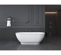 Vente-unique Oval Freestanding Bathtub - 170 X 75 X 60 Cm - Acrylic - Gloss White Vente-unique White 170 X 75 X 60 Cm