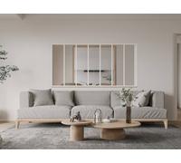 Vente-unique Power-Coated Aluminium Glass Partition - 210 X 105 Cm - White Vente-unique White 210 X 105 Cm