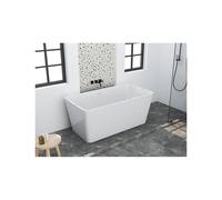 Vente-unique Rectangular Island Bathtub - 197 L - 130 X 70 X 55 Cm - White | Size: 1300mm x 700mm Vente-unique White 1300mm x 700mm
