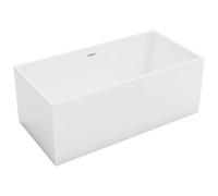 Vente-unique - Rectangular semi-freestanding Bathtub - 315 L - 170 x 80 x 58 cm - White - Acrylic - PIKAIA
