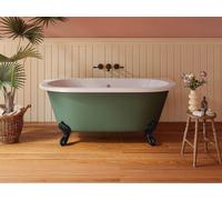 Vente-unique Retro Back-To-Wall Bathtub With Eagle Claw Feet - 150 X 74 X 61 Cm in Green Vente-unique Green 150 X 74 X 61 Cm