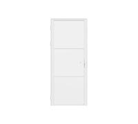 Vente-unique - Reversible Aluminium Door Block and Tempered Frosted Glass - H 204 x W 73 cm - White - Maseru