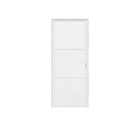 Vente-unique Reversible Aluminium & Frosted Glass Door Set - H204 X W73 Cm in White Vente-unique White