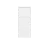 Vente-unique Reversible Aluminium & Frosted Tempered Glass Door Set - H204 X W73 in White Vente-unique White