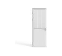 Vente-unique Reversible Aluminium & Frosted Tempered Glass Workshop-Style Door in White Vente-unique White