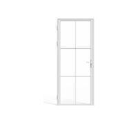 Vente-unique Reversible Aluminium & Tempered Glass Door Set - H204 X W83 Cm in White Vente-unique White