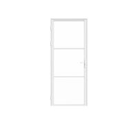 Vente-unique Reversible Aluminium & Tempered Glass Door Set - H204 X W93 Cm in White Vente-unique White