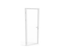Vente-unique Reversible Aluminium & Tempered Glass Door Set - H204 X W93 Cm in White Vente-unique White