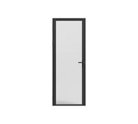 Vente-unique Reversible Aluminum & Frosted Tempered Glass Door - H204 X W73 Cm in Black Vente-unique Black