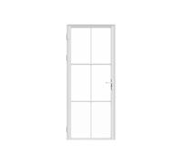 Vente-unique Reversible Door Block In Aluminum & Tempered Glass - H204 X L73 Cm in White Vente-unique White