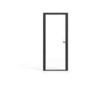 Vente-unique Reversible Door Unit In Aluminium & Tempered Glass - H204 X W73 Cm in Black Vente-unique Black