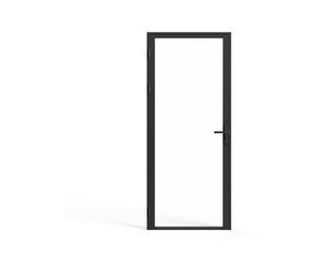 Vente-unique Reversible Door Unit In Aluminium & Tempered Glass - H204 X W83 Cm in Black Vente-unique Black