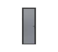 Vente-unique Reversible Door Unit In Aluminum & Smoked Tempered Glass - H204 X in Black Vente-unique Black