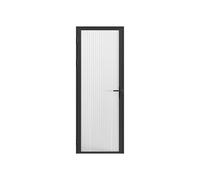 Vente-unique Reversible Door Unit In Aluminum & Textured Tempered Glass - H204 X in Black Vente-unique Black