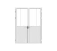 Vente-unique Reversible Double-Leaf Aluminium & Tempered Glass Workshop-Style in White Vente-unique White