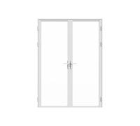 Vente-unique Reversible Double-Leaf Aluminium & Toughened Glass Door Set - 2 X in White Vente-unique White