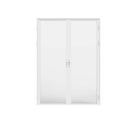 Vente-unique Reversible Double-Leaf Door Set In Aluminium & Frosted Tempered in White Vente-unique White