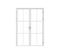 Vente-unique Reversible Double-Leaf Door Unit In Aluminium & Tempered Glass in White Vente-unique White