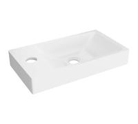Vente-unique - Sarposa Built-In Sink Resin White 40 cm x 22 cm | Low height: space-saving, robustness and lightness of SMC resin