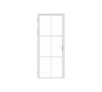 Vente-unique Seroto Reversible Aluminium and Tempered Glass Door Block, White, 204 x 93 cm