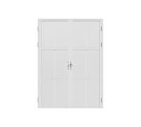 Vente-unique Seroto Reversible Door Block with Two Wings, Aluminium and Frosted Glass, 2 x 204 x 73 cm, White