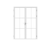 Vente-unique Seroto Reversible Door Block with Two Wings, Aluminium and Tempered Glass, 2 x 204 x 93 cm, White