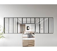 Vente-unique Set Of 2 Industrial-Style Glass Partitions 120 X 105 Cm In in Black Vente-unique Black 120 X 105 Cm