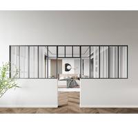 Vente-unique Set Of 2 Industrial-Style Glass Partitions 150 X 105 Cm In in Black Vente-unique Black 150 X 105 Cm