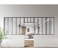 Vente-unique Set Of 2 Industrial-Style Glass Partitions 150 X 130 Cm In in Black Vente-unique Black 150 X 130 Cm