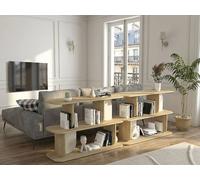 Vente-unique Set Of 2 Shelving Units With 2 Shelves - Light Natural & Beige Vente-unique Beige