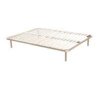 Vente-unique Slatted Bed Frame To Assemble - 140 X 190 Cm - 2 X 19 Slats - With in Beige | Size: Double Vente-unique Beige Double