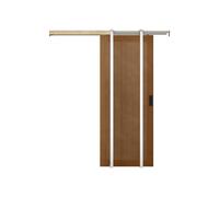 Vente-unique Sliding Door With Pocket System In MDF & Dark Natural Wood - H205 X in Walnut Vente-unique Walnut