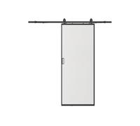 Vente-unique - Sliding door with rail - aluminium and safety glass matt - 205 x 63 cm - LINCI II