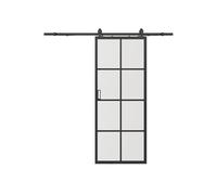Vente-unique - Sliding Door with Rail - Aluminium & Safety Glass Matt - 205 x 93 cm - WILDEN II