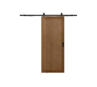Vente-unique Sliding Flush-Mounted Door In MDF & Dark Natural Wood - H205 X L63 in Walnut Vente-unique Walnut