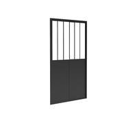 Vente-unique - Sliding Shower Door - Studio Style - 140 x 195 cm - Matte Black - Urbanik