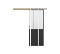 Vente-unique Sliding Studio-Style Pocket Door - Black & Tempered Glass - H205cm X Vente-unique Black