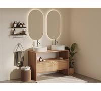 Vente-unique Solid Oak Vanity Unit - Light Natural - 110 Cm - CAVIZO in Light Oak Vente-unique Light Oak