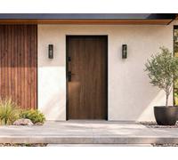 Vente-unique Solid Steel Front Door - H207 X W100 Cm - Walnut Effect - 55 Mm Thick Vente-unique Walnut