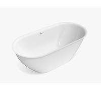 Vente-unique - Sortino Freestanding Bathtub Acrylic White 160 cm x 80 cm | High gloss finish for added shine | Supplied fully assembled | Apron"