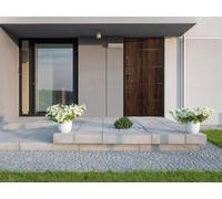 Vente-unique Steel & Stainless Steel Front Door - H207 X W100 Cm Dark Natural in Walnut Vente-unique Walnut