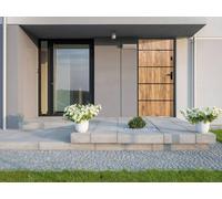 Vente-unique Steel & Stainless Steel Front Door - H207 X W100 Cm Oak Effect in Light Oak Vente-unique Light Oak