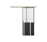 Vente-unique - Studio Sliding Door with Galandage System - Black & Frosted Safety Glass - 205 cm x 73 cm - ARTISTO II