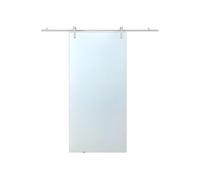 Vente-unique - Surface-mounted sliding door - H 205 x L 73 cm - Tempered glass - CLEAVER