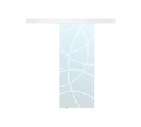Vente-unique - Surface-mounted sliding door - H 205 x L 73 cm - Tempered glass - HEIDI