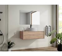 Vente-unique Suspended Bathroom Vanity Unit In Light Natural Finish With Single in Light Oak Vente-unique Light Oak