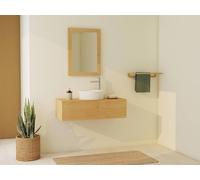 Vente-unique Suspended Mindi Wood Vanity Unit - 95 Cm - TIDORE in Light Oak Vente-unique Light Oak