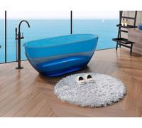 Vente-unique Translucent Freestanding Bathtub - 160 X 72 X 56 Cm - Resin - Blue Vente-unique Blue 160 X 72 X 56 Cm